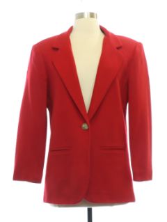 1980's Womens Wool Blazer Sport Coat Jacket